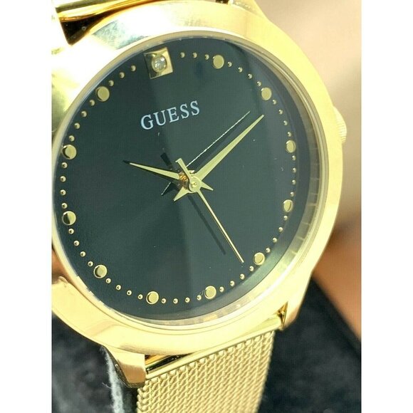Guess Women's Watch U1197L5 Quartz Black Dial Gold Mesh Stainless Steel … - Picture 11 of 12